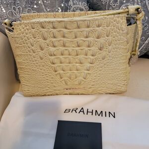 Brahmin Hillary Melbourne Leather Adjustable Shoulder/Crossbody Bag NWT Yellow
